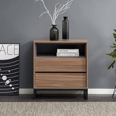 테슬라 3단 서랍장 방문설치, 월넛, 2개