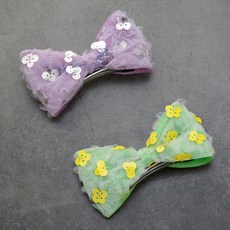 HanNal 亮片立體蝴蝶結抓夾2件組