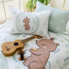 마이하우스 키즈 시어서커 쿨 냉감 손자수 여름 차렵이불, 앤베어(곰돌이)