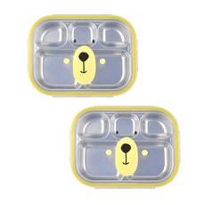 不鏽鋼餐盤便當盒 2入, 混色, 單品