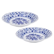 CESKY PORCELAN 藍洋蔥深盤 21cm CB001, 混色, 2個