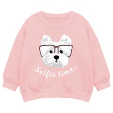 LITTLE RABBIT 家庭款眼鏡狗狗寬鬆版大學T