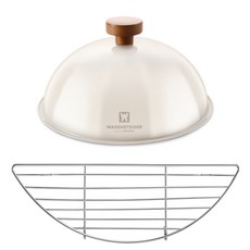 WAGENSTEIGER 不鏽鋼鍋蓋 20cm 象牙白+304不鏽鋼瀝油網架 32cm, 1組, 均碼