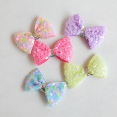 ROROCHAT 女童款閃亮直立蝴蝶結髮夾 5款組