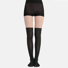 INCONTRO 假兩件高爾夫球襪, 1個, 膚色 黑色素面