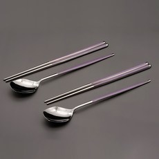 桃樂絲餐具2件組, 1套, 湯匙 2p + 筷子 2p, 紫羅蘭色