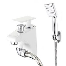 Olivia 白色 單孔臉盆兩用水龍頭組 自行安裝, 1個