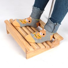 고무나무 원목 발받침대 둥근 소, 혼합색상