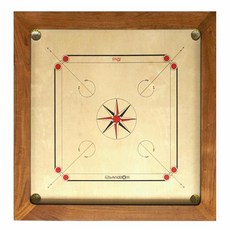 MR.CARROM 卡羅姆先生 官方練習用棋盤 88公分, 1個, 木紋/米色/紅色/黑色