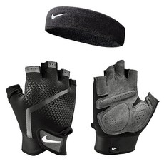 나이키 남성용 익스트림 글러브 양손착용 + 헤어밴드 세트, 블랙, 1개