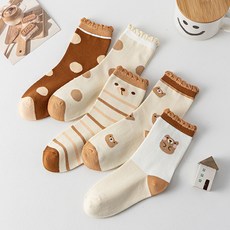 베베니즈 아동용 패턴포인트 양말 5종 세트