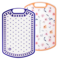 HANALiVING 圖案切菜板 2 件套, 柔和的花朵，維內薩