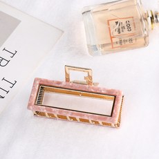 수스다 빅사이즈 사각 마블링 레오파드 메탈 프레임 반 올림머리 집게핀 186