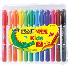 AMOS Pasnet 兒童水溶性蠟筆 12色, 1盒