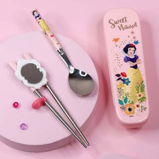 LILFANT 孩童公主圖案學習筷湯匙餐具盒組, 混色, 湯匙+筷子+餐具盒