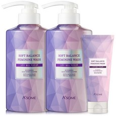 A'SOME 女性私密平衡溫和清潔乳 500ml 2入+攜帶型 200ml, 1套