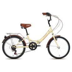 뮤트 아네사 20 미니벨로 접이식 자전거, 베이지 + 브라운, 137.8cm, 1개