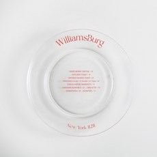 제이테이블 NYWIBG 홈카페 레터링 유리접시, 레드, 1개