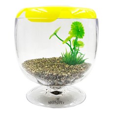 Most Pet 時尚鬥魚酒杯魚缸 魚缸蓋 水草 隨機出貨, 黑沙