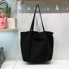 데님 컬러플 패브릭 에코백