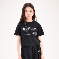 Jelistudio 女童塗鴉短版短袖T恤