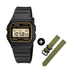 CASIO 卡西歐數位電子錶 + NATO錶帶 + 工具組 F-91WG-9S