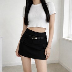 UNHAVE 女款工裝口袋迷你裙