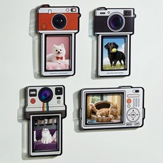 Souplace 拍立得照片相框 冰箱居家裝飾磁鐵 4件組 S261-0174FR, TYPE 1