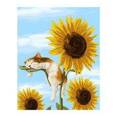 iLovePainting DIY名畫繪製, Z23 向日葵與貓, 1個