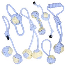 DING DONG PET 寵物奶油色線球玩具8件組, 藍色, 1套