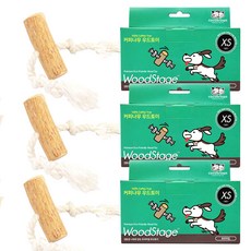 Coco Brown Wood 舞台咖啡樹和棉繩狗玩具 XS, 3個, 混合顏色