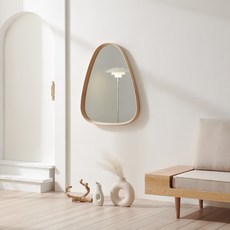 스페이스꼬모 로엔 둥근삼각 반전신 벽걸이 거울 750 x 950 mm RN10173, 오크