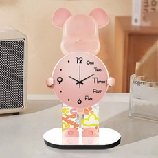 마샤투 아트 토이 디자인 탁상시계 소형, 팝아트핑크