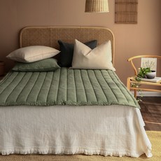 HELLO SLEEP 無塵 COCO 防滑奈米纖維床墊, 橄欖綠