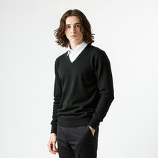 Dermaind男款基本V領針織衫 MLKN01