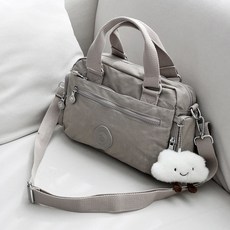 MissBaek 女性用 Naul 斜揹包 + 配件組, 灰色(斜背包), 隨機出貨(配件)