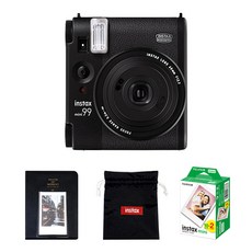 FUJIFILM 富士 instax 馬上看 Instax Mini 99拍立得 黑色+底片20張+馬卡龍2層相冊+收納包, 單一商品, 1套