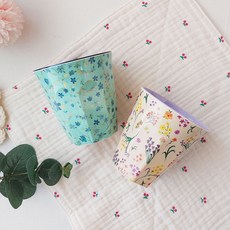 rice 幼兒印花水杯 M號 2入, 1組, Mint Flower+Beige Flower