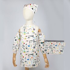 베베슈에뜨 아동용 방수 앞치마 + 두건 + 팔토시 + 파우치 세트