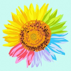 Play about 名畫繪製 DIY 套組 彩虹向日葵 數字油畫 20 x 20 cm, 混合色, 1個