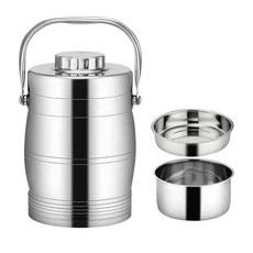 ZENLO 震龍 傳祺B型雙層提鍋, 保溫型, 真空鎖溫, 優質不鏽鋼, 可手提, 銀色, 1個