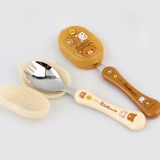 Rilakkuma 舒適 Pocarok 嬰兒湯匙 2 件套, 棕色 + 象牙白, 湯匙2款, 1套