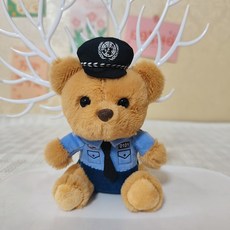 순잠 소방경찰테마 곰돌이 감성 키링, 경찰관곰, 1개, 12cm