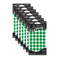 쁘띠팬시 칼라분류용 라벨 견출지 20-412, 녹색, 7개