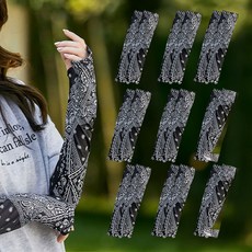 涼感袖套 冰絲手背套 2入, 10個, 黑色