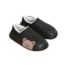 슈즈앤 여성용 곰돌이 슬립온 털 단화 sn844