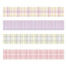 Market A 格紋紙膠帶 2cm x 2m 4入組, 1套, TYPE3