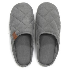 Bo Well 男款棉質絎縫室內拖鞋, 300mm, 深灰色, 1雙