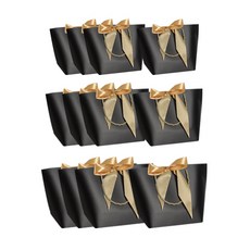 購物禮品袋 3款 4入, 黑色的