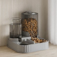 PASTEL PET 寵物圓筒型半自動飲水器 FREE(25 x 25 x 22 cm), 灰色, 1個